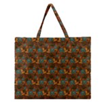 Blue Bloom Bouquet Zipper Large Tote Bag