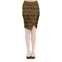 Blue Bloom Bouquet Midi Wrap Pencil Skirt from ArtsNow.com