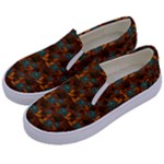 Blue Bloom Bouquet Kids  Canvas Slip Ons