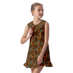 Kids  Pilgrim Collar Ruffle Hem Dress 