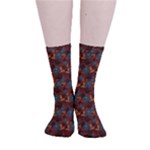 Blue Bloom Bouquet Smooth Crew Length Tube Socks