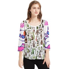 Chiffon Quarter Sleeve Blouse 