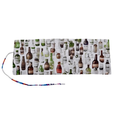 Bottle Chic Print Patterns Roll Up Canvas Pencil Holder (S) from ArtsNow.com