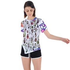 Asymmetrical Short Sleeve Sports T-Shirt 