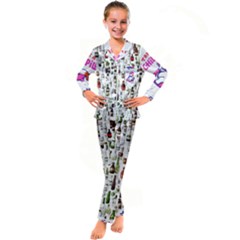 Kids  Satin Long Sleeve Pajamas Set 