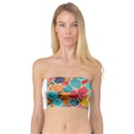 floral and leaves pattern Bandeau Top