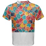 floral and leaves pattern Men s Cotton T-Shirt