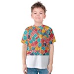 floral and leaves pattern Kids  Cotton T-Shirt