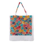 floral and leaves pattern Grocery Tote Bag