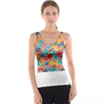 floral and leaves pattern Women s Basic Tank Top