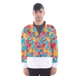 floral and leaves pattern Men s Hooded Windbreaker