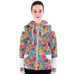 floral and leaves pattern Women s Zipper Hoodie