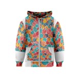 floral and leaves pattern Kids  Zipper Hoodie