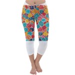 floral and leaves pattern Capri Winter Leggings 