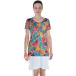 floral and leaves pattern Short Sleeve Nightdress