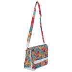 floral and leaves pattern Shoulder Bag with Back Zipper