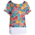 floral and leaves pattern Women s Oversized T-Shirt