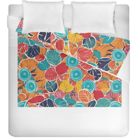 floral and leaves pattern Duvet Cover Double Side (King Size) from ArtsNow.com