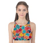 floral and leaves pattern Tank Bikini Top