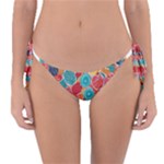 floral and leaves pattern Reversible Bikini Bottoms