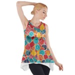 floral and leaves pattern Side Drop Tank Tunic