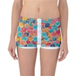 floral and leaves pattern Reversible Boyleg Bikini Bottoms