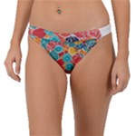 floral and leaves pattern Band Bikini Bottoms