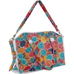 floral and leaves pattern Canvas Crossbody Bag