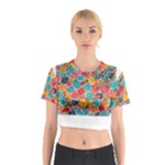 floral and leaves pattern Cotton Crop Top