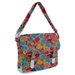 floral and leaves pattern Buckle Messenger Bag