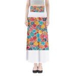 floral and leaves pattern Full Length Maxi Skirt