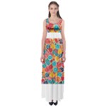 floral and leaves pattern Empire Waist Maxi Dress