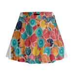 floral and leaves pattern Mini Flare Skirt