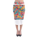 floral and leaves pattern Midi Pencil Skirt