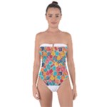 floral and leaves pattern Tie Back One Piece Swimsuit