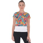 floral and leaves pattern Short Sleeve Sports Top 