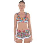 floral and leaves pattern Racerback Boyleg Bikini Set