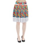 floral and leaves pattern Pleated Skirt