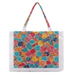 floral and leaves pattern Zipper Medium Tote Bag