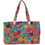 floral and leaves pattern Canvas Work Bag