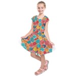 floral and leaves pattern Kids  Short Sleeve Dress