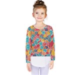 floral and leaves pattern Kids  Long Sleeve T-Shirt