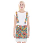 floral and leaves pattern Braces Suspender Skirt