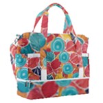 floral and leaves pattern Sports Shoulder Bag with Shoes Compartment