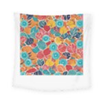 floral and leaves pattern Square Tapestry (Small)