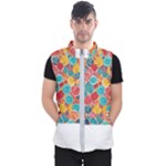 floral and leaves pattern Men s Puffer Vest