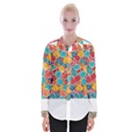 floral and leaves pattern Womens Long Sleeve Shirt