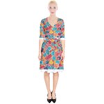 floral and leaves pattern Wrap Up Cocktail Dress