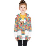 floral and leaves pattern Kids  Double Breasted Button Coat