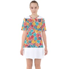 Sixties Short Sleeve Mini Dress 